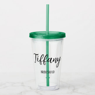 Modern Minimalist Script Name Bachelorette Favours Acrylic Tumbler