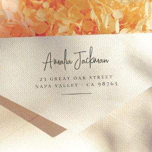 Modern & Minimalist Script Name Return Address Rubber Stamp