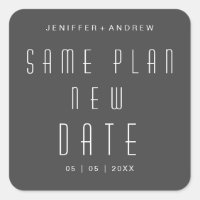 modern minimalist script new wedding date