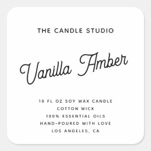 Modern Minimalist Script Package Candle Cosmetics Square Sticker
