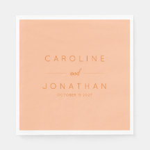 Modern Minimalist Script Peach Custom Wedding