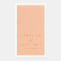 Modern Minimalist Script Peach Custom Wedding