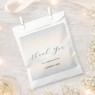 Modern Minimalist Script Pearl Milestone Birthday Favour Bags