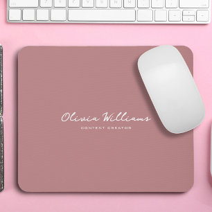 Modern Minimalist Script Personalised Boho Mouse Mat