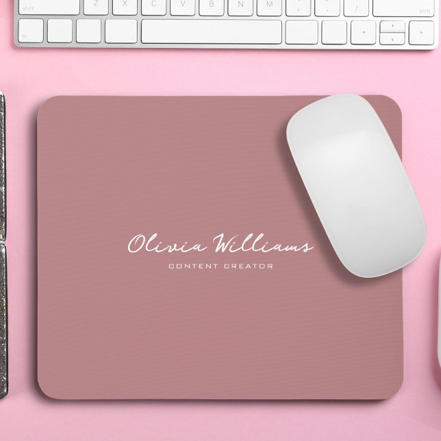 Modern Minimalist Script Personalised Boho Mouse Mat (Creator Uploaded)