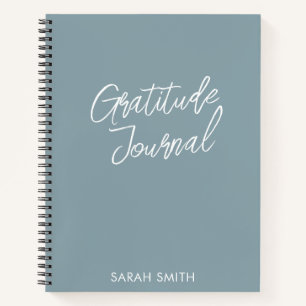 Modern Minimalist Script Personalized Gratitude Notebook