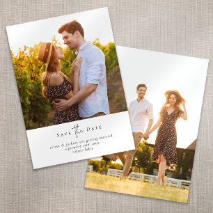 Modern Minimalist Script Photo Wedding Save The Date