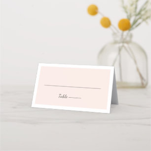 Modern Minimalist Script pink wedding place cards