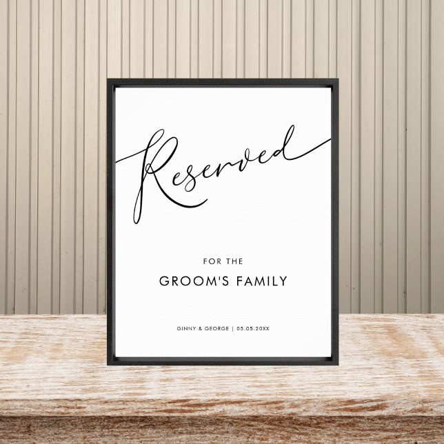 Modern Minimalist Script Reserved Wedding Sign (Creator Uploaded)