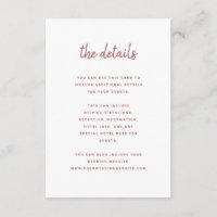 Modern Minimalist Script Rose Pink | Guest Details