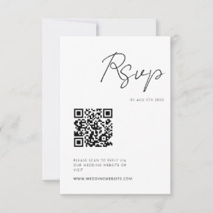 Modern Minimalist Script RSVP QR Code