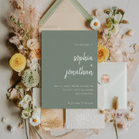Modern Minimalist Script Sage Green | Wedding