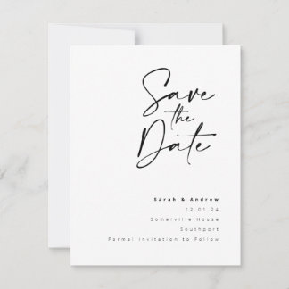 Modern Minimalist Script Save the Date