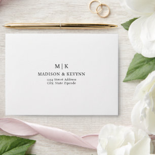 Modern Minimalist Script   Self-Addressed RSVP  Envelope