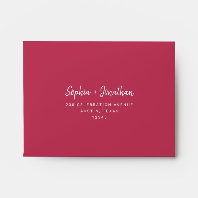 Modern Minimalist Script | Self-Addressed RSVP Envelope (Front)