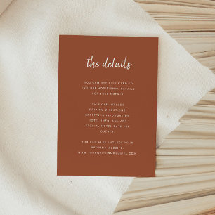Modern Minimalist Script Terracotta Details Enclosure Card