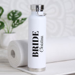 Modern Minimalist Script Wedding Bride Water Bottle<br><div class="desc">Give the bride to be this practical Personalised Modern Minimalist Bride Water Bottle! Perfect to bring on the bachelorette trip weekend! Title can be altered to any text including Future Mrs.,  Bride to Be,  Jr. Bridesmaid,  Maid of Honour,  Matron of Honour and Flower Girl.  Different colour options available.</div>