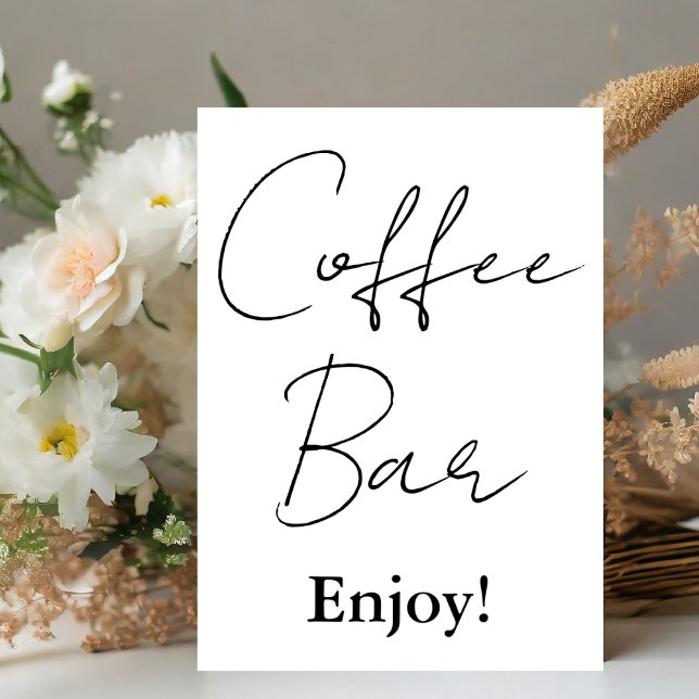 Modern Minimalist Script Wedding Coffee Bar Sign (Creator Uploaded)