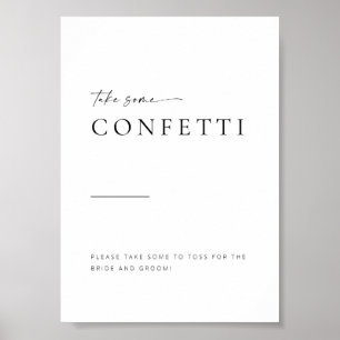 Modern Minimalist Script Wedding Confetti Sign