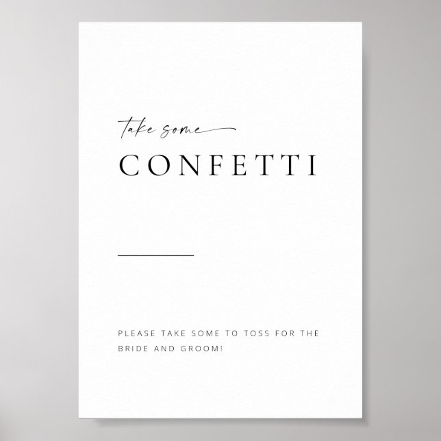 Modern Minimalist Script Wedding Confetti Sign (Front)