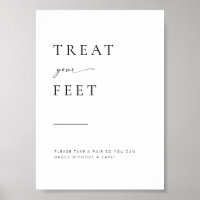Modern Minimalist Script Wedding Dancing Feet Sign