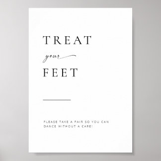 Modern Minimalist Script Wedding Dancing Feet Sign