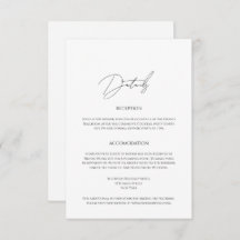 Modern Minimalist Script Wedding Details