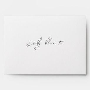 Modern Minimalist Script Wedding Envelope