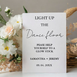 Modern Minimalist Script Wedding Glow stick Sign