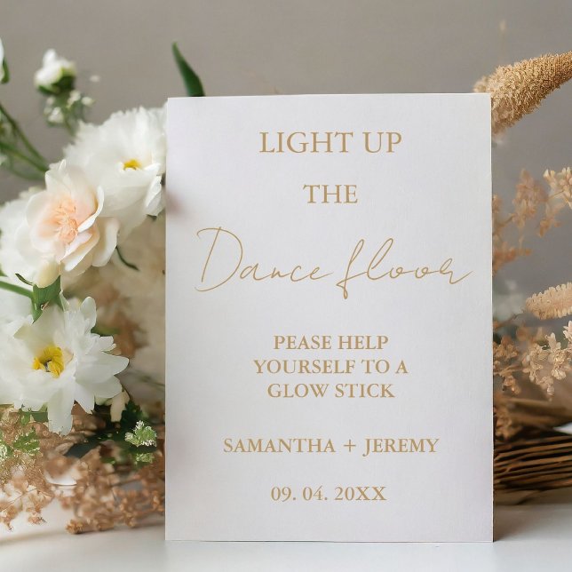 Modern Minimalist Script Wedding Glow stick Sign (Creator Uploaded)