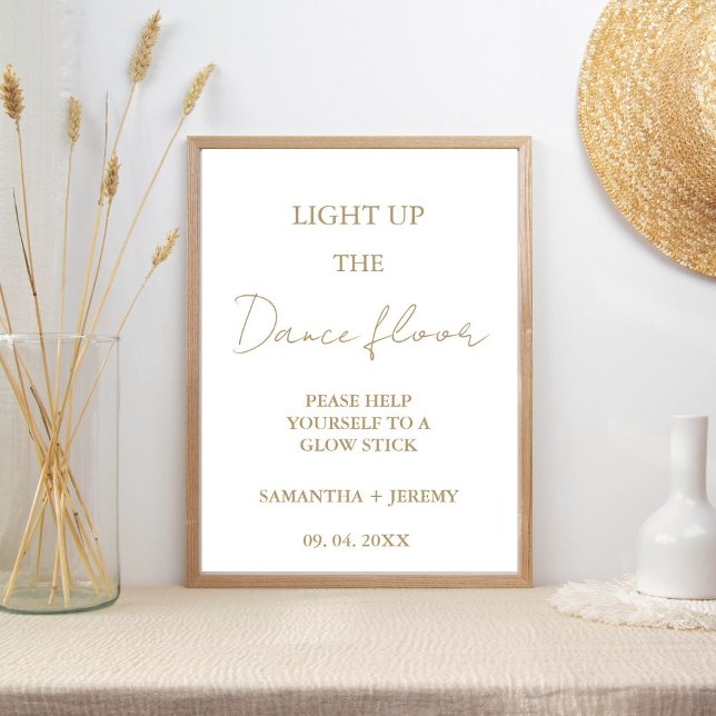 Modern Minimalist Script Wedding Glow stick Sign (Creator Uploaded)