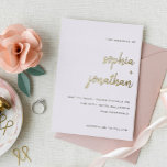 Modern Minimalist Script | Wedding Gold<br><div class="desc">These elegant,  minimalist gold foil wedding invitations feature modern gold script typography and clean,  sans serif text for a simple and stylish  design you will love.</div>