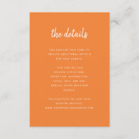 Modern Minimalist Script | Wedding Guest Details