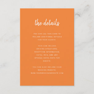 Modern Minimalist Script   Wedding Guest Details Enclosure Card