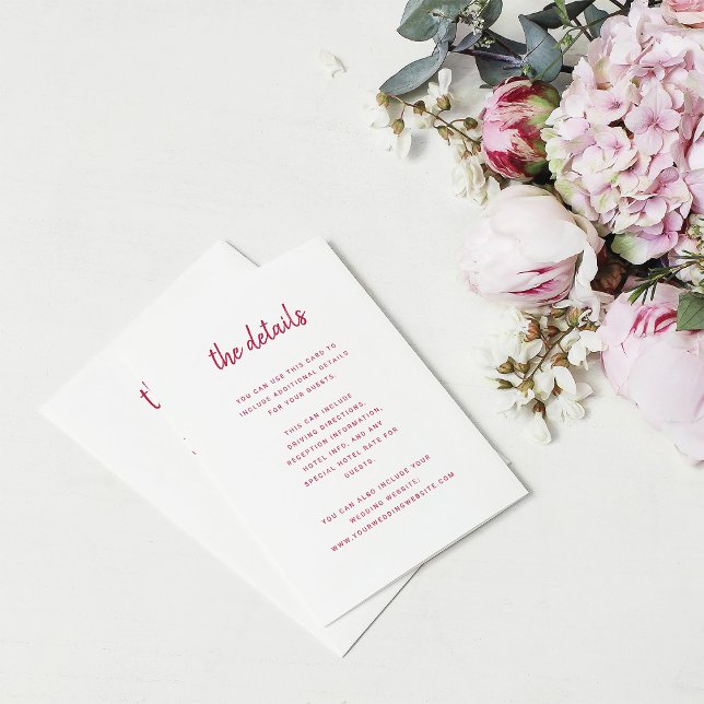 Modern Minimalist Script | Wedding Guest Details Enclosure Card (Creator Uploaded)