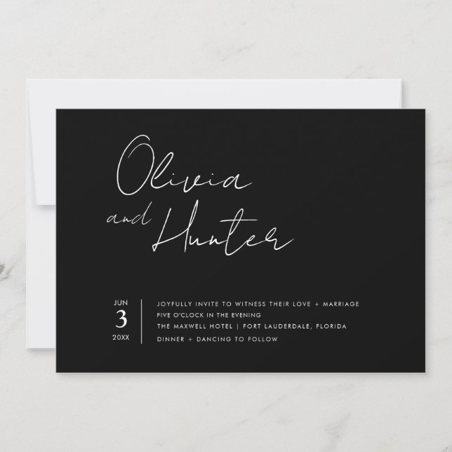 Modern Minimalist Script Wedding Invitation (Front)