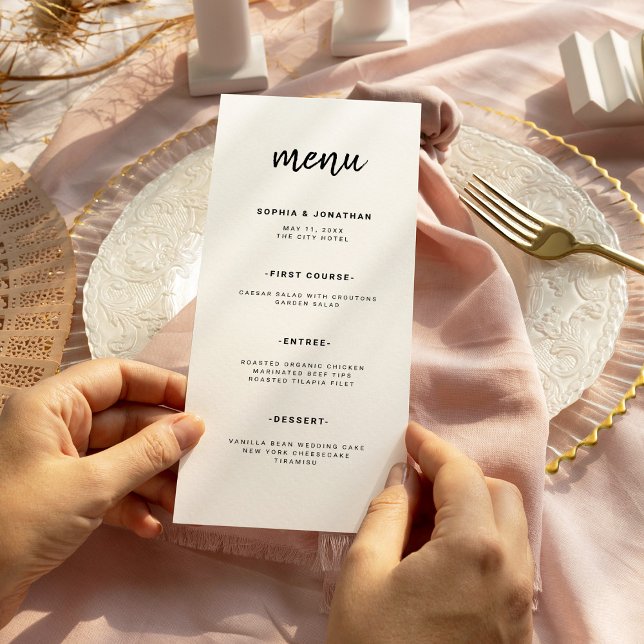 Modern Minimalist Script | Wedding Menu (Creator Uploaded)