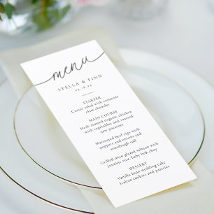 Modern Minimalist Script Wedding Menu