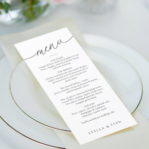 Modern Minimalist Script Wedding Menu