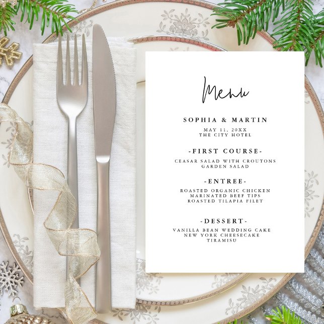 Modern Minimalist Script | Wedding  Menu (Creator Uploaded)