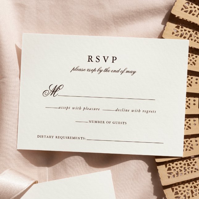 Modern Minimalist Script Wedding Response Card (Creator Uploaded)