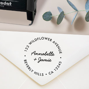 Modern Minimalist   Script Wedding Return Address Self-inking Stamp