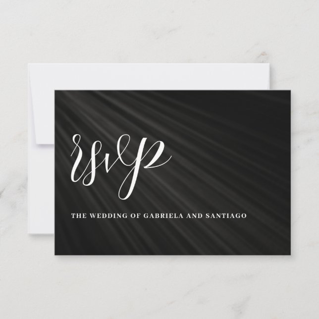 Modern Minimalist Script Wedding RSVP Card (Front)