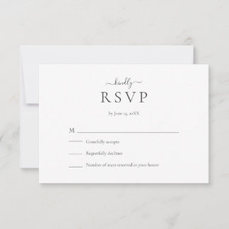 Modern Minimalist Script Wedding RSVP Card