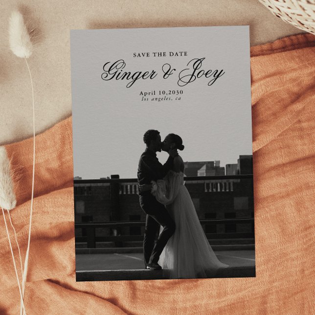 Modern Minimalist Script Wedding Save the date Invitation (Creator Uploaded)