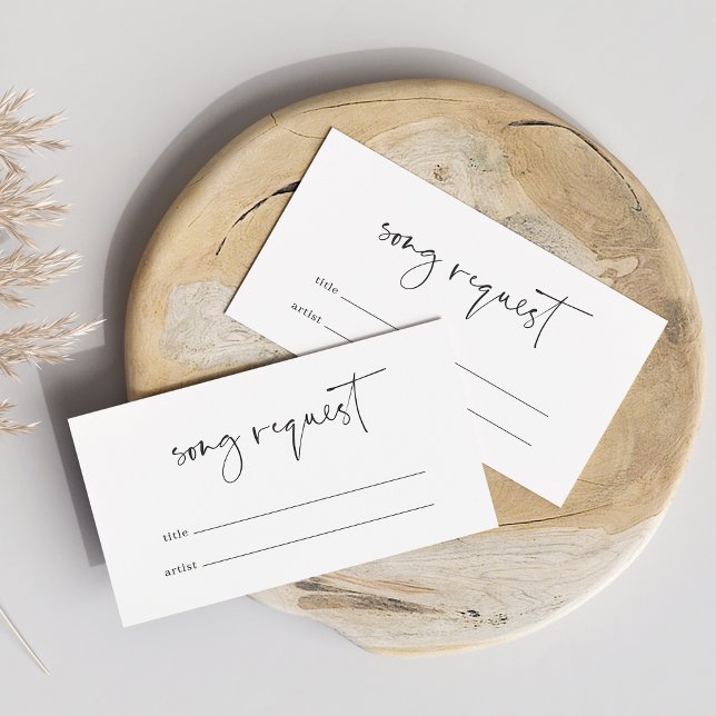 Modern Minimalist Script Wedding Song Request Enclosure Card (Creator Uploaded)