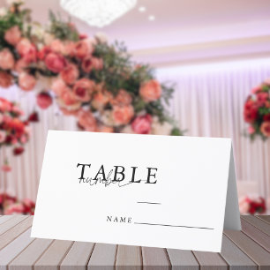 Modern Minimalist Script Wedding table Number Place Card