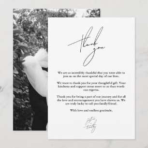 Modern Minimalist Script Wedding Thank You Card
