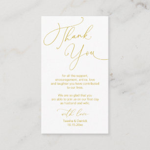 Modern Minimalist Script, Wedding Thank you Enclo Enclosure Card