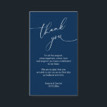 Modern Minimalist Script, Wedding Thank you Enclos Enclosure Card<br><div class="desc">This is the Modern minimalist,  Navy blue Script,  Wedding reception Enclosure Card. You can change the font colours,  and add your wedding details in the matching font / lettering. #TeeshaDerrick</div>